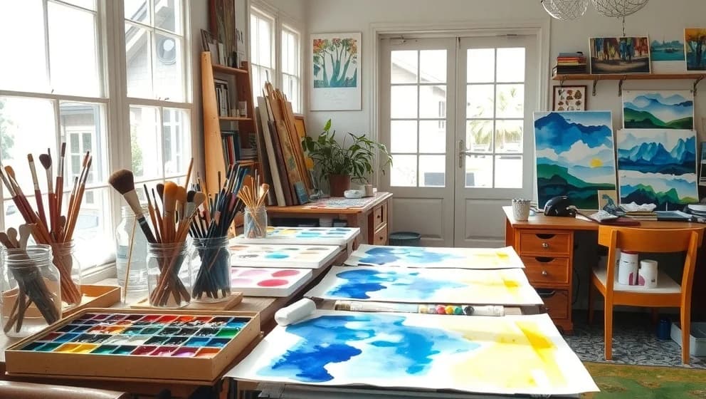 Lars Lerin akvarell visar målares eget universum